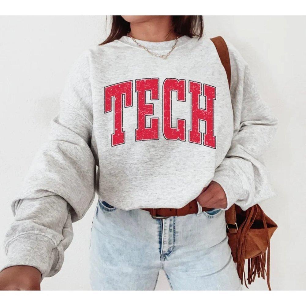 Texas Tech Red Raiders Retro Ncaa Graphic Crewneck Sweatshirt